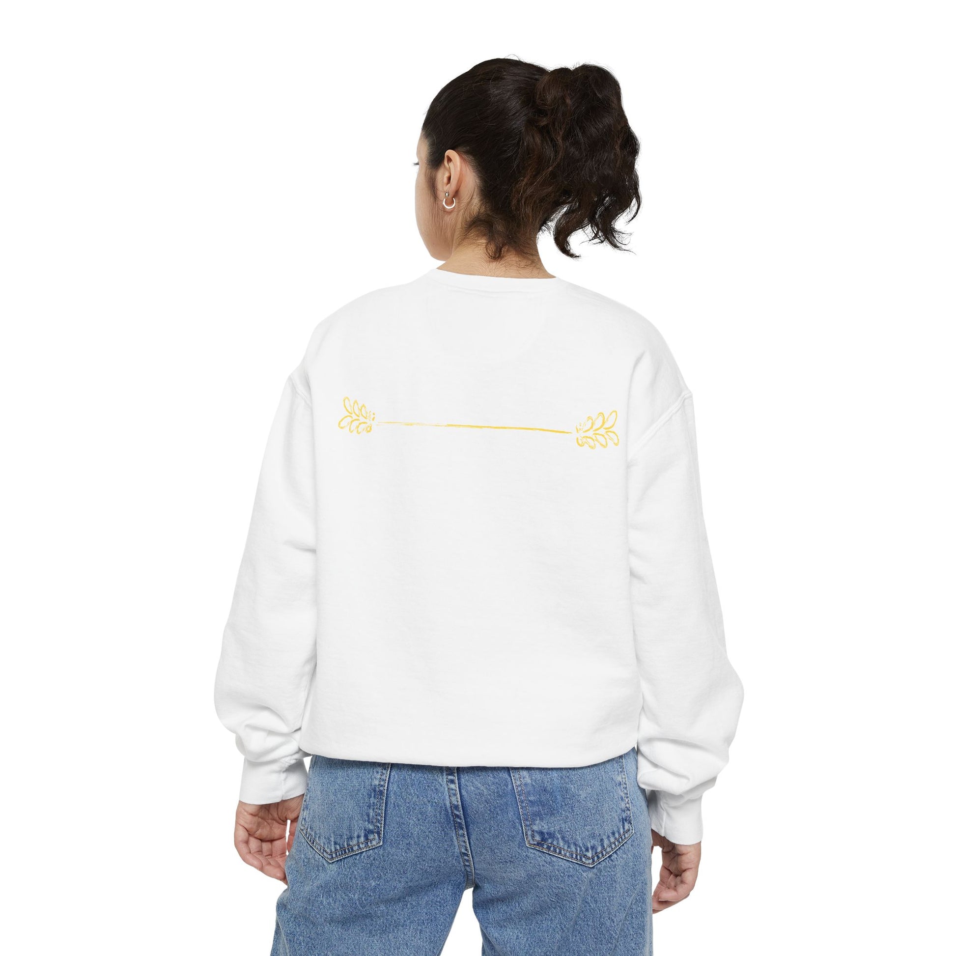 Bee-Attitudes ~ Matthew 5:7 ~ Garment-Dyed Sweatshirt White Letters