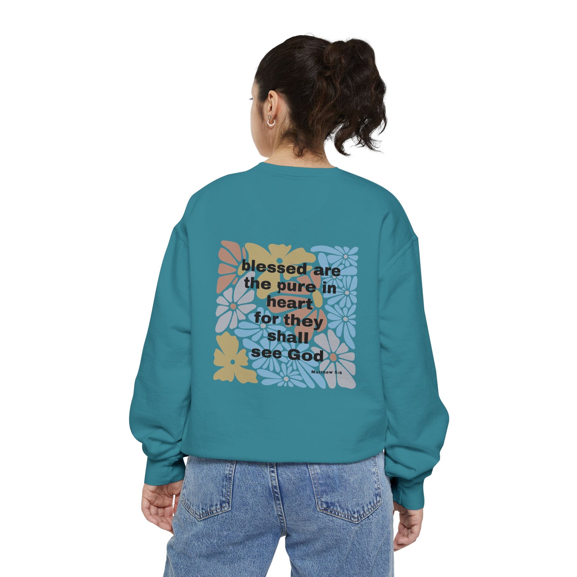 Bee-Attitudes ~ Matthew 5:8 ~ Garment-Dyed Sweatshirt